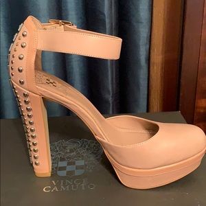 Vince Camuto, almost like new cream block heels